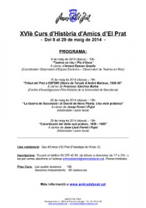 XVIè Curs d'Història d'Amics d'El Prat 2014