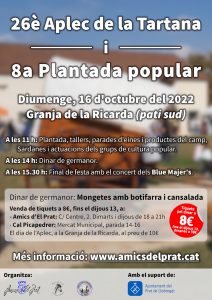 Cartell del 26è Aplec de la Tartana i de la 8a Plantada popular 2022
