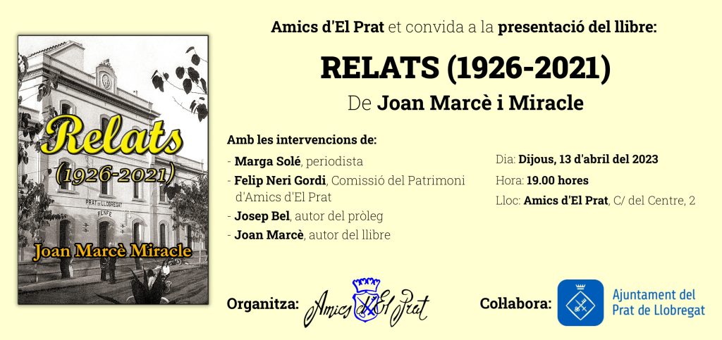 Presentació del llibre "Relats (1926-2021)", de Joan Marcè